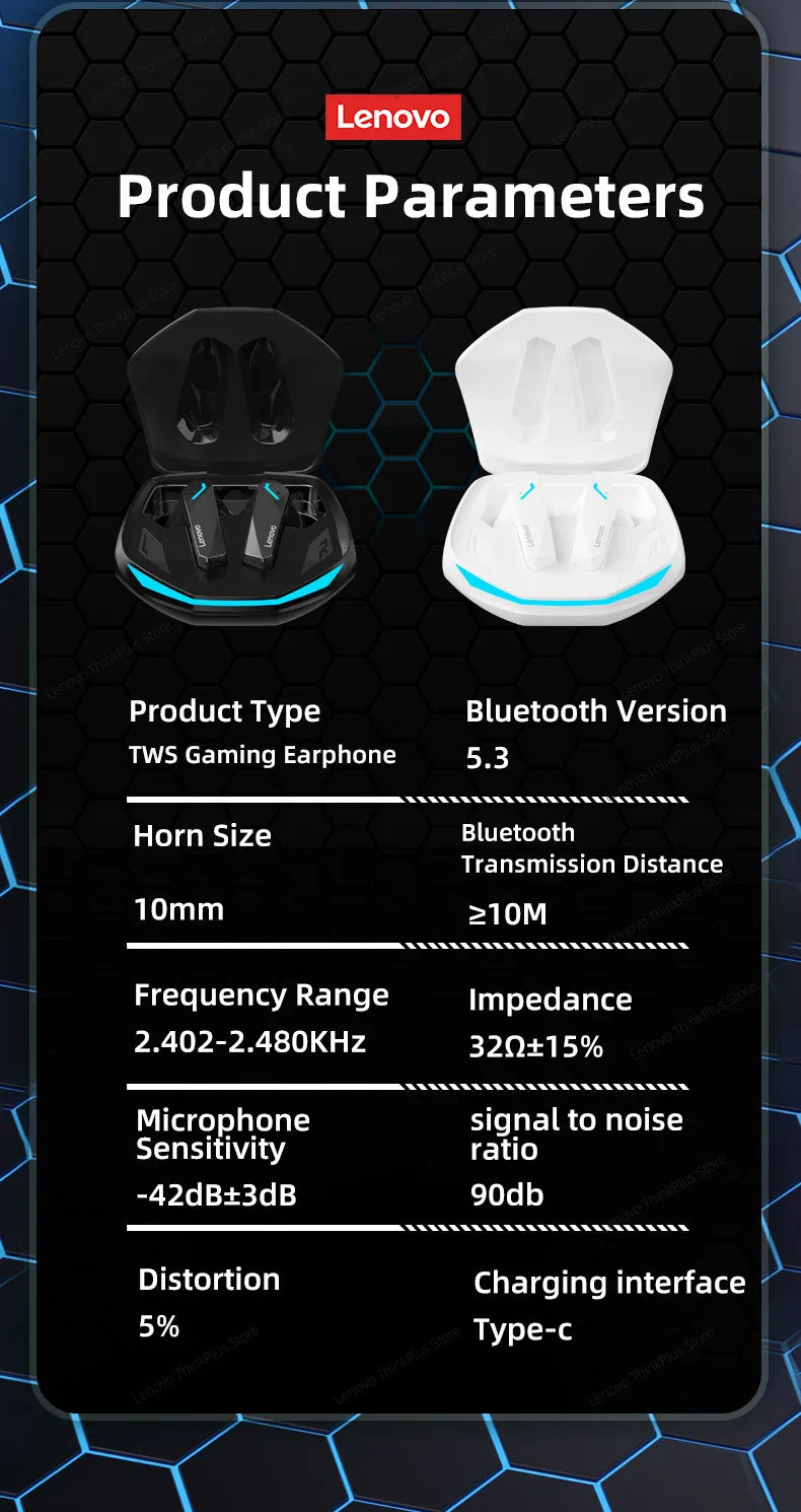 Original Lenovo GM2 Pro TWS Bluetooth 5.3 écouteurs double Modes jeu de musique écouteurs appels HD avec 2 micros intégrés casque de Sport